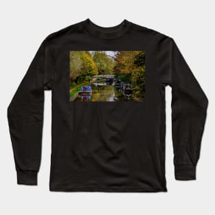 An Autumn Scene At Kintbury Lock Long Sleeve T-Shirt